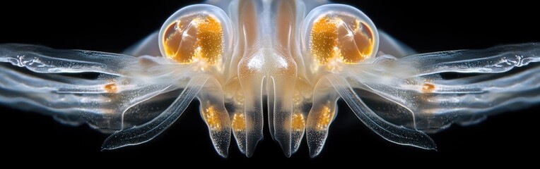 Poster - Exploring the intricate features of a jellyfish's face-like structure under macro photography