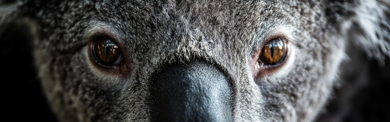 Poster - Close-up view reveals the intricate details of a koala's face, showcasing its expressive eyes and soft fur