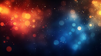 Wall Mural - Colorful glow Light flare sparks texture. red orange rays on dark blue abstract overlay.