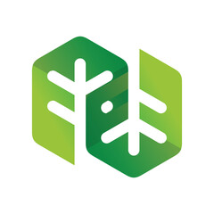 Aufkleber - The image shows a flat logo design of an initial letter N in green color for ecological purpose. 