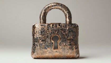 Poster - Cyber protection concept with front view of padlock