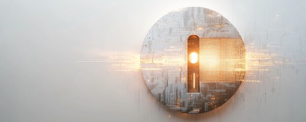 Poster - Cyber protection concept with front view of padlock