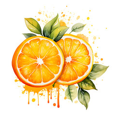 Wall Mural - digital technology orange watercolor design illustration