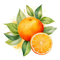 Wall Mural - digital technology orange watercolor design illustration