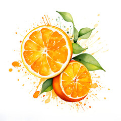 Wall Mural - digital technology orange watercolor design illustration