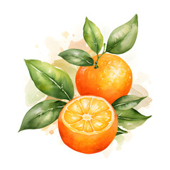 Wall Mural - digital technology orange watercolor design illustration
