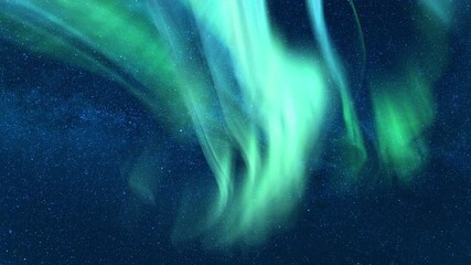 Wall Mural - celestial dance aurora and meteor shower milky way galaxy time lapse