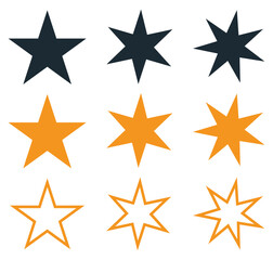 Wall Mural - Stars icon collection isolated on white background.