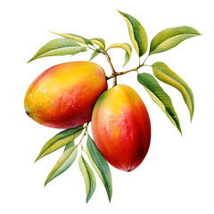 Wall Mural - digital technology mango watercolor design illustration