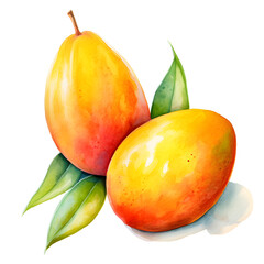 Wall Mural - digital technology mango watercolor design illustration