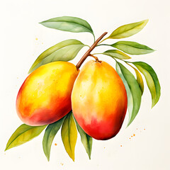 Wall Mural - digital technology mango watercolor design illustration