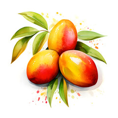 Wall Mural - digital technology mango watercolor design illustration