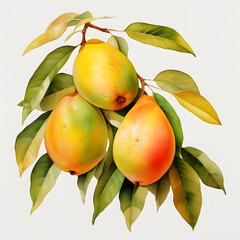 Wall Mural - digital technology mango watercolor design illustration