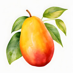 Wall Mural - digital technology mango watercolor design illustration