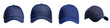 © Arnon  Parnnao - A collection of four blue caps displayed in various styles and angles.