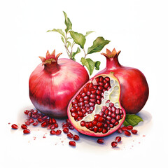 Wall Mural - digital technology pomegranate watercolor design illustration
