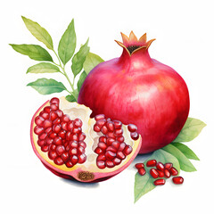 Wall Mural - digital technology pomegranate watercolor design illustration