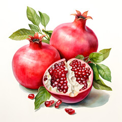 Wall Mural - digital technology pomegranate watercolor design illustration