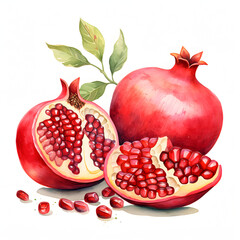 Wall Mural - digital technology pomegranate watercolor design illustration