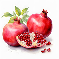 Wall Mural - digital technology pomegranate watercolor design illustration