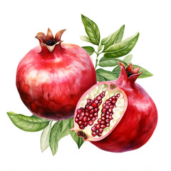 Wall Mural - digital technology pomegranate watercolor design illustration