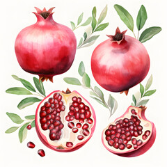 Wall Mural - digital technology pomegranate watercolor design illustration