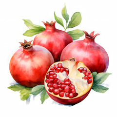 Wall Mural - digital technology pomegranate watercolor design illustration