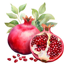 Wall Mural - digital technology pomegranate watercolor design illustration