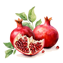 Wall Mural - digital technology pomegranate watercolor design illustration