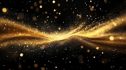 Wall Mural - A shimmering gold design centered on a sleek black background, highlighting elegance and sophistication.