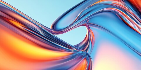 Poster - Abstract Wavy Background, Smooth And Gentle Waves, Dynamic Perspective, Modern Aesthetic