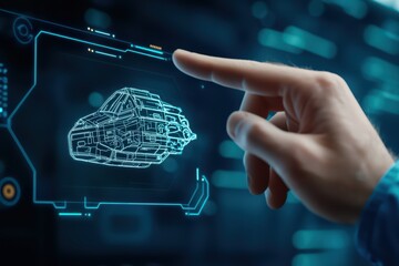 Poster - Holographic AI-Driven Factory Concept with Interactive Blueprints and Touch Interface Technology
