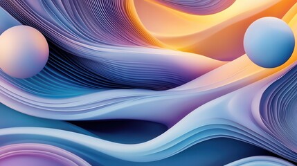 Poster - Mesmerizing digital artwork featuring a vibrant abstract composition with dynamic swirling waves of color and shape creating a captivating immersive and surreal visual experience