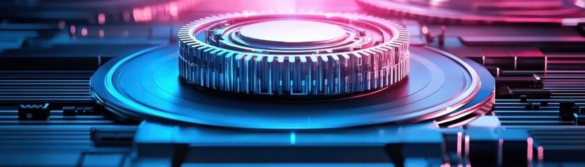 Poster - 3D Cyber Physical Systems Concept with Advanced Technology Elements and Futuristic Background