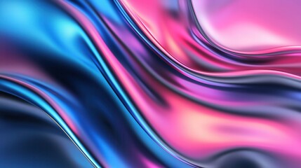 Poster - Mesmerizing digital abstract with a dynamic flowing gradient of vivid neon colors creating a captivating and ethereal visual experience