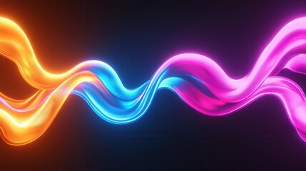 Poster - Glowing dynamic abstract design featuring vibrant energy flows and luminous color gradients in a futuristic visionary composition