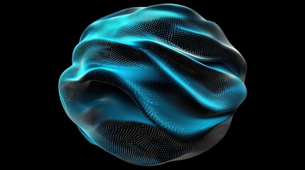 Poster - mesmerizing digital sphere composed of a vibrant glowing blue wireframe creating a captivating and s