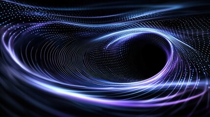 Poster - Captivating abstract design featuring a dynamic digital network of luminous swirling energy flows and waves evoking a sense of technological innovation and cosmic interconnectedness