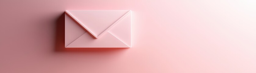 Poster - Minimalist Email Icon with Solid Color Background in Soft Pink Shade for Modern Design Projects