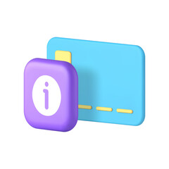 Poster - Credit debit card banking financial user identification information 3d icon realistic vector illustration. Business finance bank secure authentication personal account plastic document data access