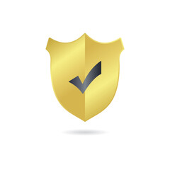 Wall Mural - shield checklist vector design gold