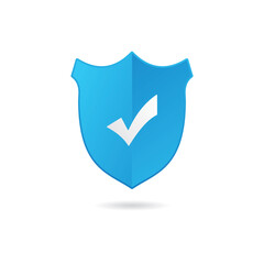 Wall Mural - blue shield checklist vector design