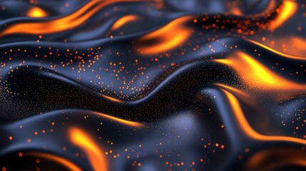 Poster - Mesmerizing swirls of bright luminous lines and particles flow across a dark dynamic backdrop creating a futuristic abstract composition that evokes a sense of energy and motion