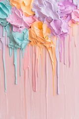 Poster - This artwork showcases a lively display of flowers in acrylic impasto, their colors cascading downward and blending into fluid metallic inks. The neutral canvas adds versatility for customization