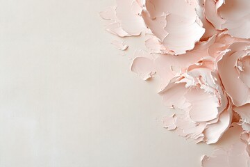 Poster - This artwork features sculpted petals of soft pink peonies, creating a three-dimensional effect. The luxurious texture paired with a neutral backdrop enhances elegance and customization opportunities