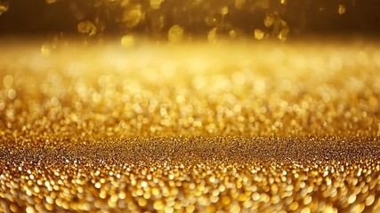 Aufkleber - Golden abstract background flowing and waving with glitter and bokeh 4k creating a luxurious and elegant design video lights,