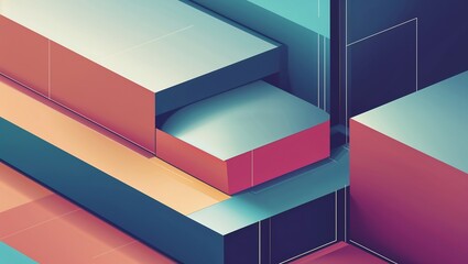 Poster - a bold geometric background with layered squares and thin contour lines, giving a sleek and professional business aesthetic