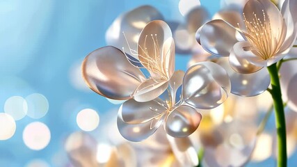 Poster - Smooth background flowing metallic waves create an Pastel, and abstract design, perfect for elegant and design projects video 4k