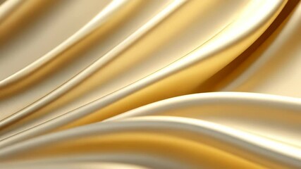 Poster - Smooth golden textile, flowing metallic waves create an elegant and abstract design, perfect for background projects design and video 4k