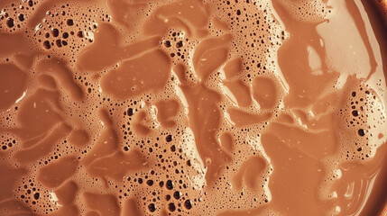 Poster - Delicious chocolate milk texture top view - perfect for beverage design and culinary inspiration